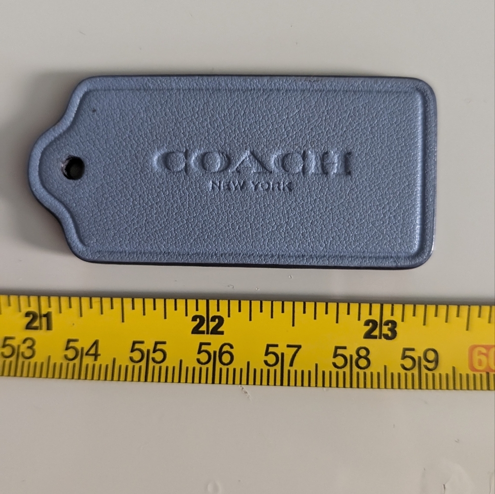 Sky blue /black leather coach tag - Picture 3 of 5